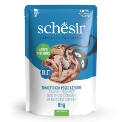 Schesir Adult Comida húmida de Atum com Sardinha em saqueta para gatos