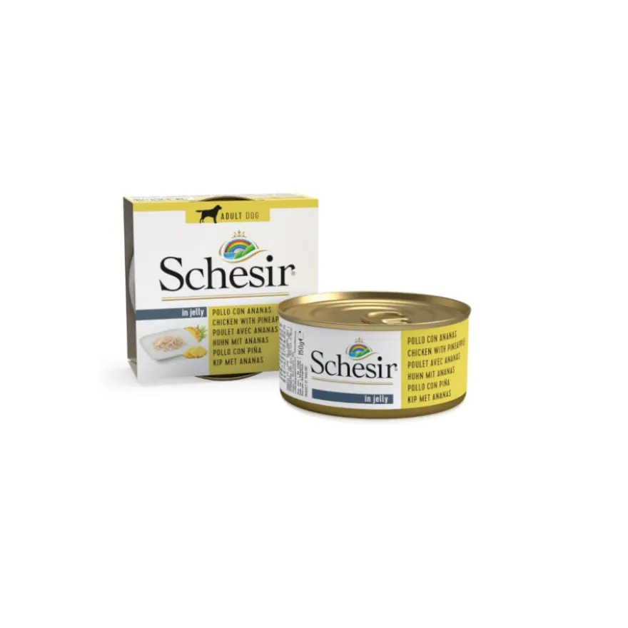 Schesir Adult Frango com Ananás lata para cães