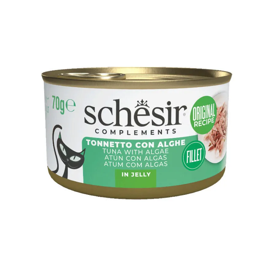 Schesir Atum com Algas Marinhas em Gelatina lata para gatos