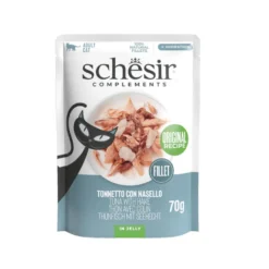 Schesir Atum com Pescada em Gelatina sachê para gatos