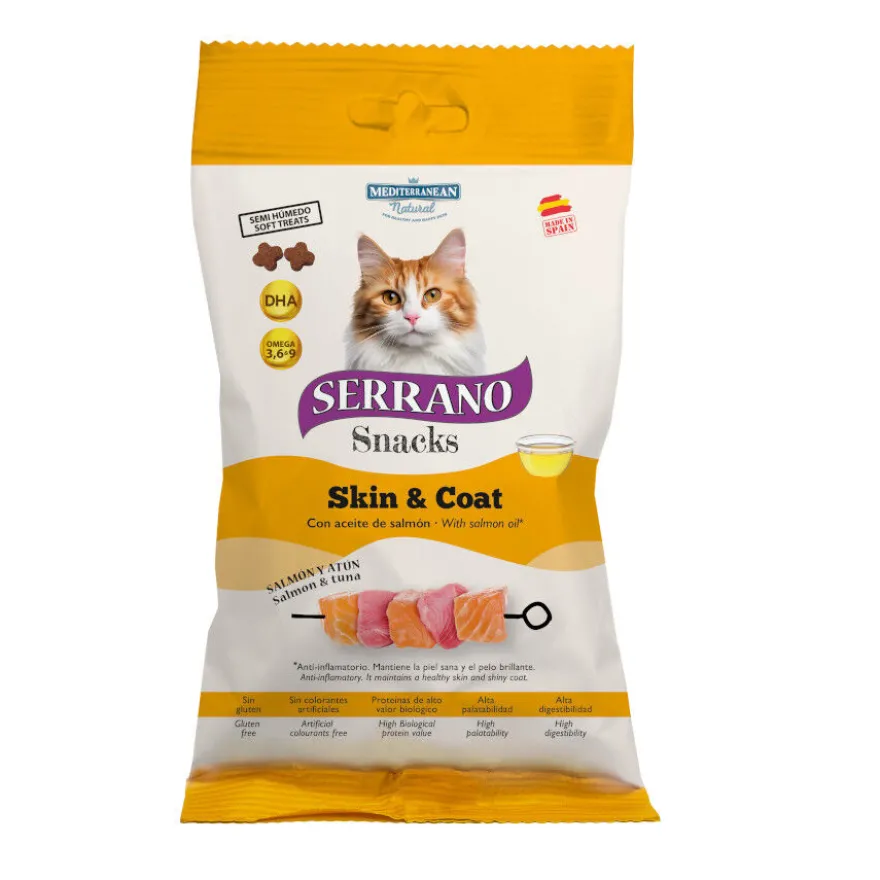 Serrano Snacks Omega 3 y DHA de Salmão e Atum para gatos
