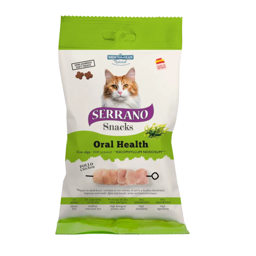 Serrano Snacks Oral Health de Frango para gatos