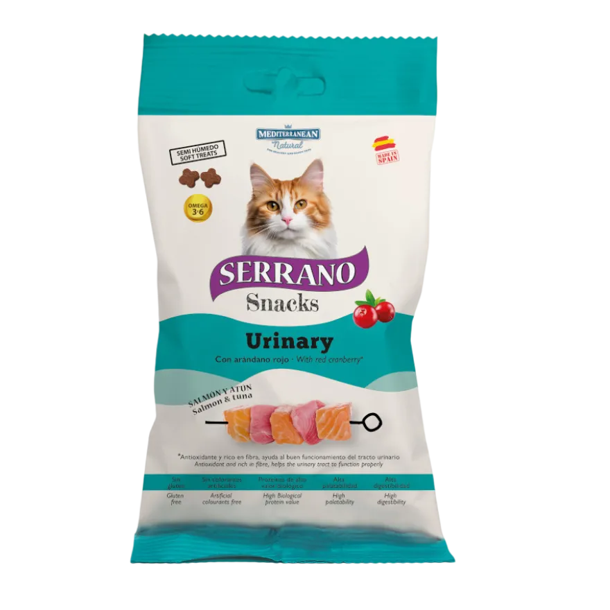 Serrano Snacks Urinary de Salmão e Atum para gatos