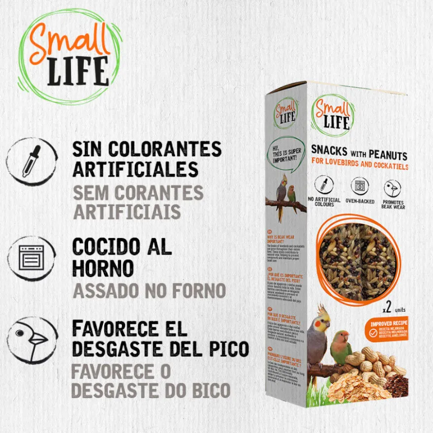 Small Life Barritas Snack com Amendoins para agapornis e caturras