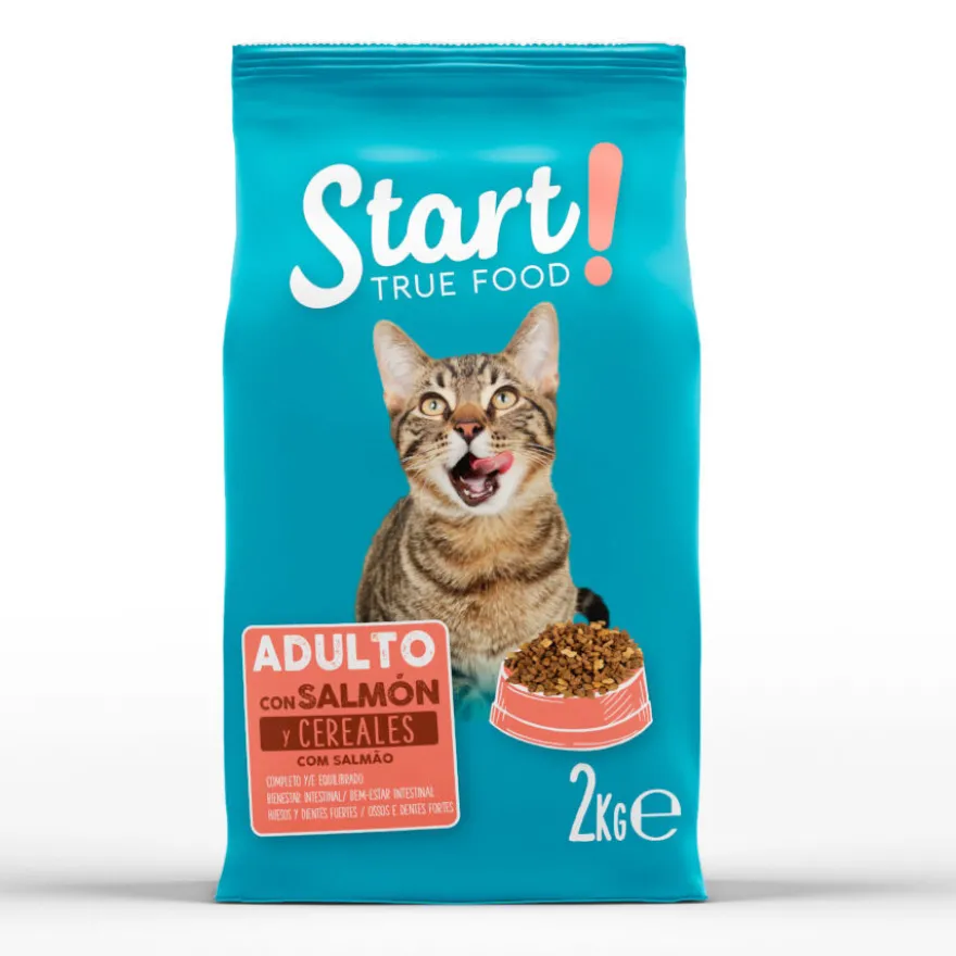 Start! Adulto Salmão e Cereais ração para gatos