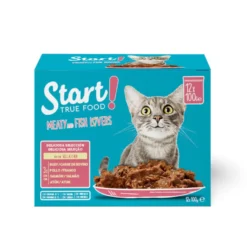 Start Cat Alimento húmido de carne peixe em saquetas para gatos Pack Poupança!