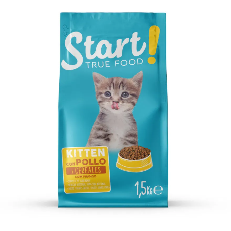 Start! Kitten Frango e Cereais ração para gatos