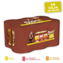 Start Multipack Alimento húmido de frango, vitela e cordeiro em molho para cães Pack Poupança!
