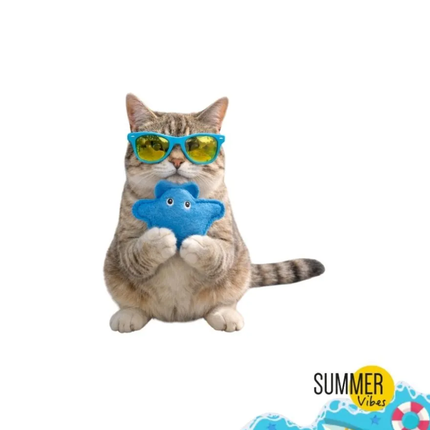 Summer Vibes Cat Manta Ray Peluche para gatos
