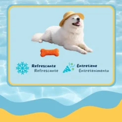 Summer Vibes Cooling Bone Orange Mordedor para cães