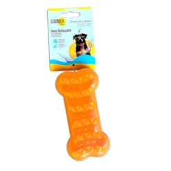 Summer Vibes Cooling Bone Orange Mordedor para cães