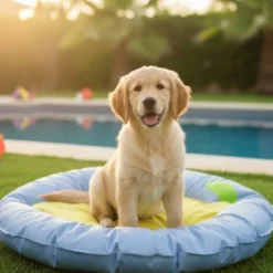 Summer Vibes Round Cool Mat Lemon Cama Refrescante para cães
