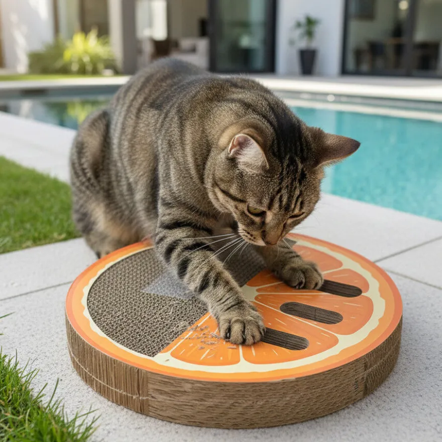 Summer Vibes Scratcher Orange Arranhador em Cartão para gatos