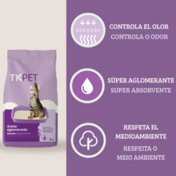 TK-Pet Areia Aglomerante Betonite e Lavanda para gatos