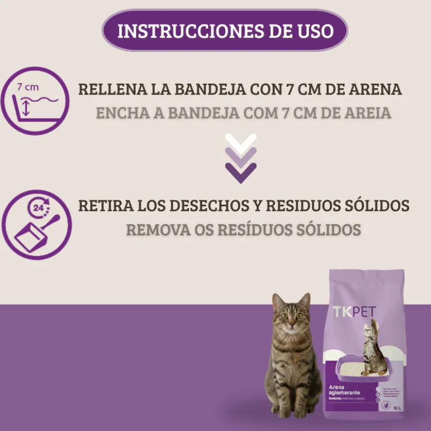 TK-Pet Areia Aglomerante Betonite e Lavanda para gatos
