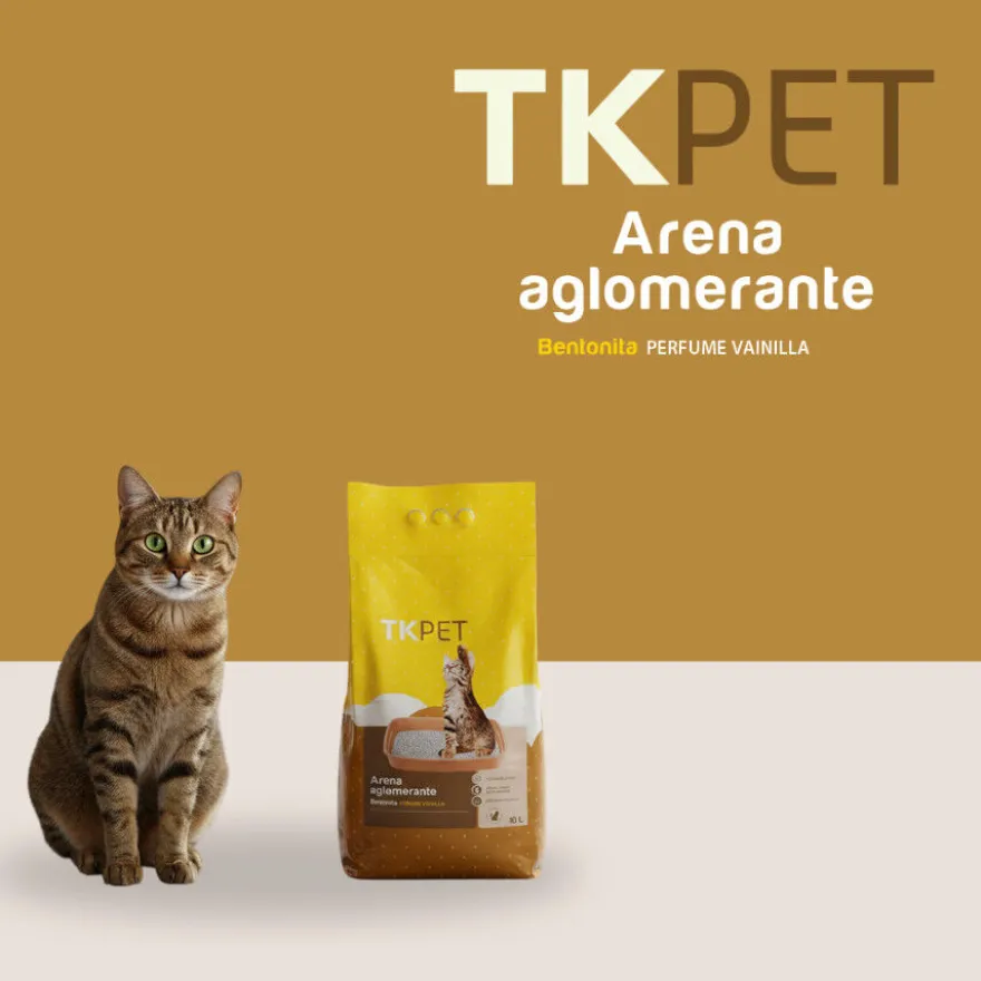TK-Pet Areia Aglomerante de Bentonita com aroma a baunilha para gatos