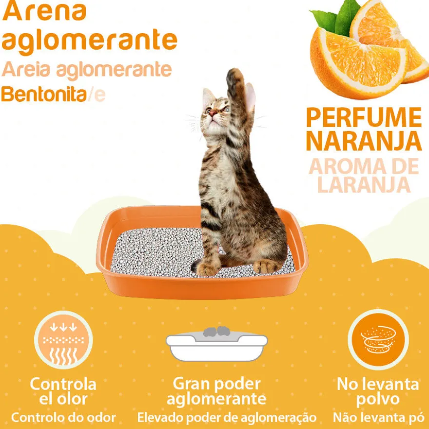 TK-Pet Areia Aglomerante de Bentonita Natural com perfume de Laranja para gatos