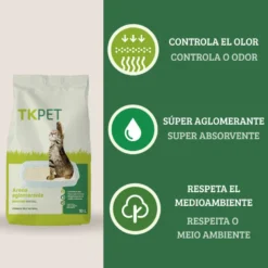 TK-Pet Areia Aglomerante de Bentonita Natural para gatos