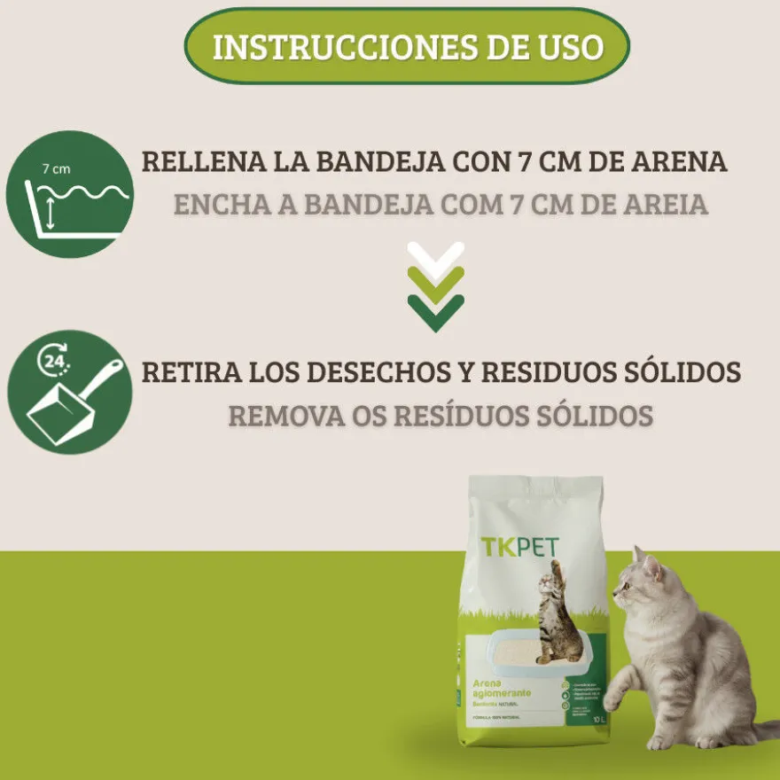 TK-Pet Areia Aglomerante de Bentonita Natural para gatos