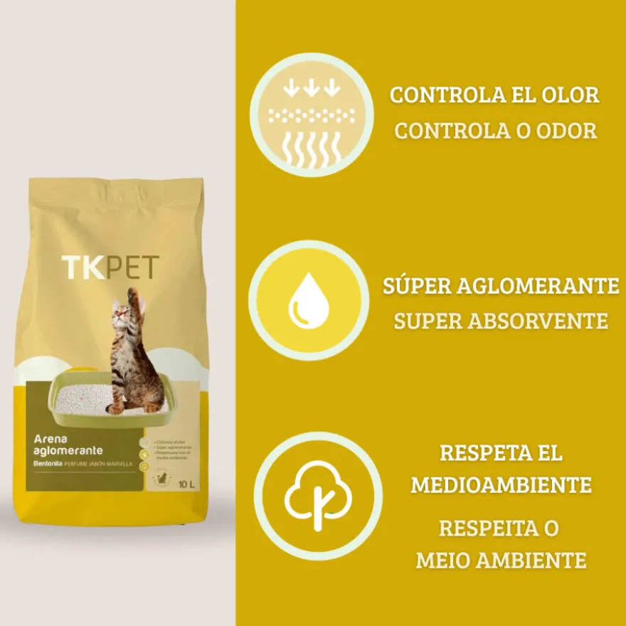 TK-Pet Areia Aglomerante de Bentonite e Marselha para gatos