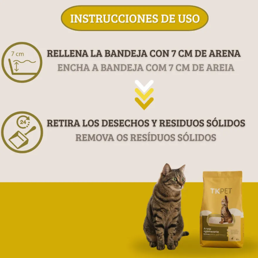TK-Pet Areia Aglomerante de Bentonite e Marselha para gatos