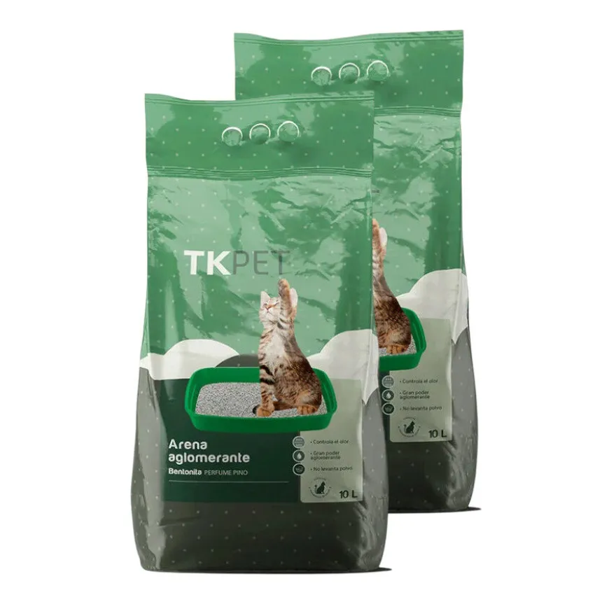 TK-Pet Areia aglomerante de bentonite e pinho para gatos