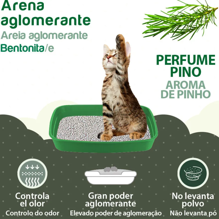 TK-Pet Areia aglomerante de bentonite e pinho para gatos