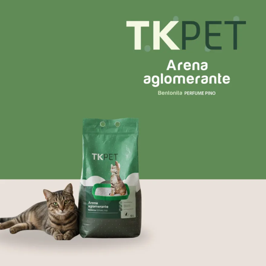 TK-Pet Areia aglomerante de bentonite e pinho para gatos