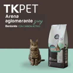 TK-Pet Areia Aglomerante Grey de Bentonite com Carvão Ativo para gatos