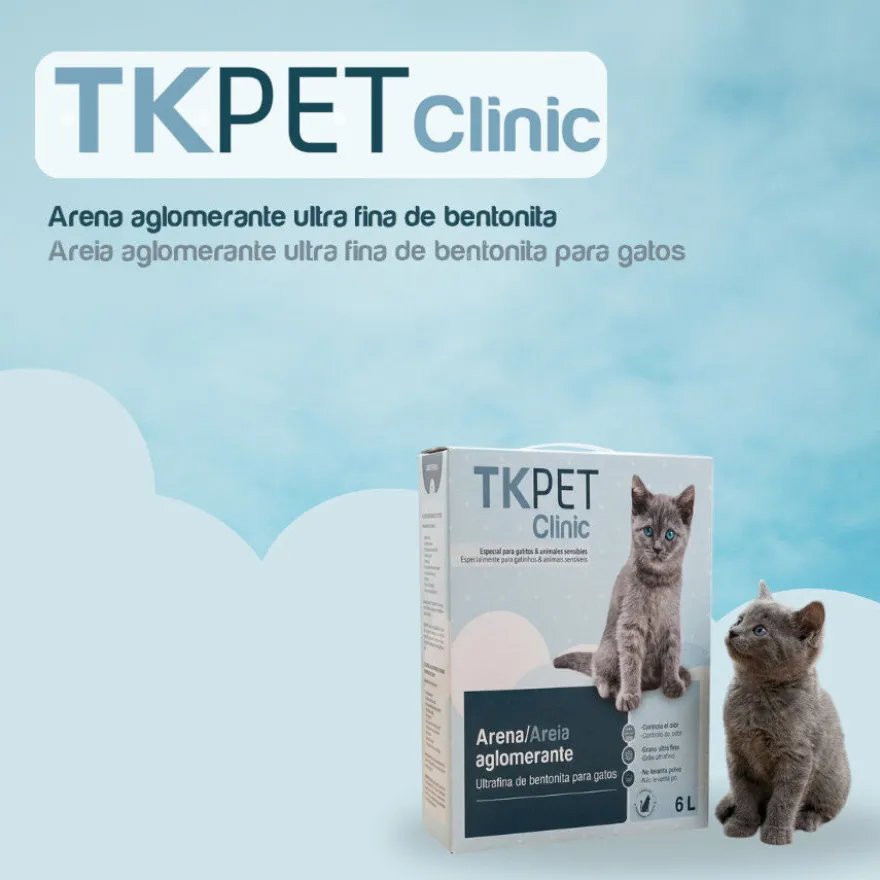 TK-Pet Clinic Areia Aglomerante Ultrafina para Kitten e Gatos Sensíveis
