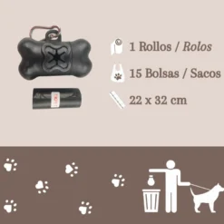 TK Pet Dispensador de sacos preto para cães