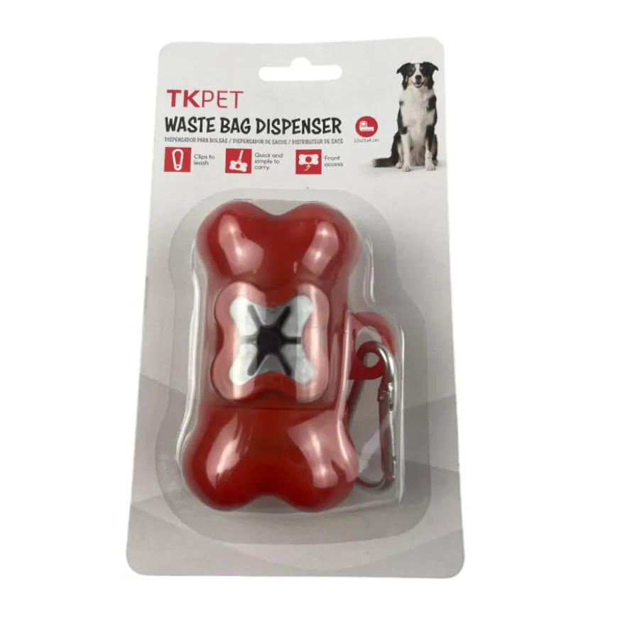 TK Pet Dispensador de sacos vermelho para cães