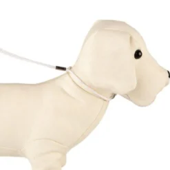 TK-Pet negro Coleira com Trela de Exposição Branca para cães