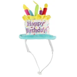 Tootoy! Birthday Hat Multicolor Bolo de Aniversário de Peluche para cães