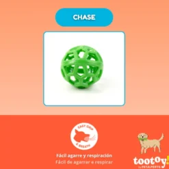 Tootoy! Chase Bola Hexahole média para cães