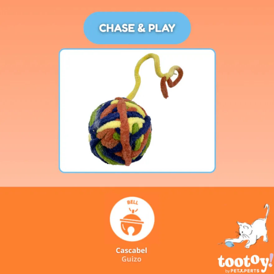 Tootoy! Chase & Play Bola de lã para gatos