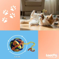 Tootoy! Chase & Play Bola de lã para gatos