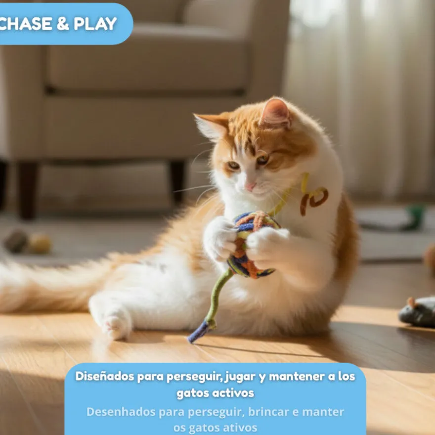 Tootoy! Chase & Play Bola de lã para gatos