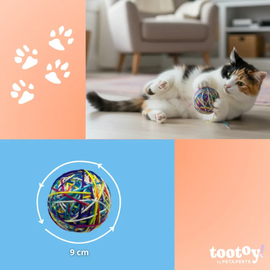 Tootoy! Chase & Play Bola de lã para gatos