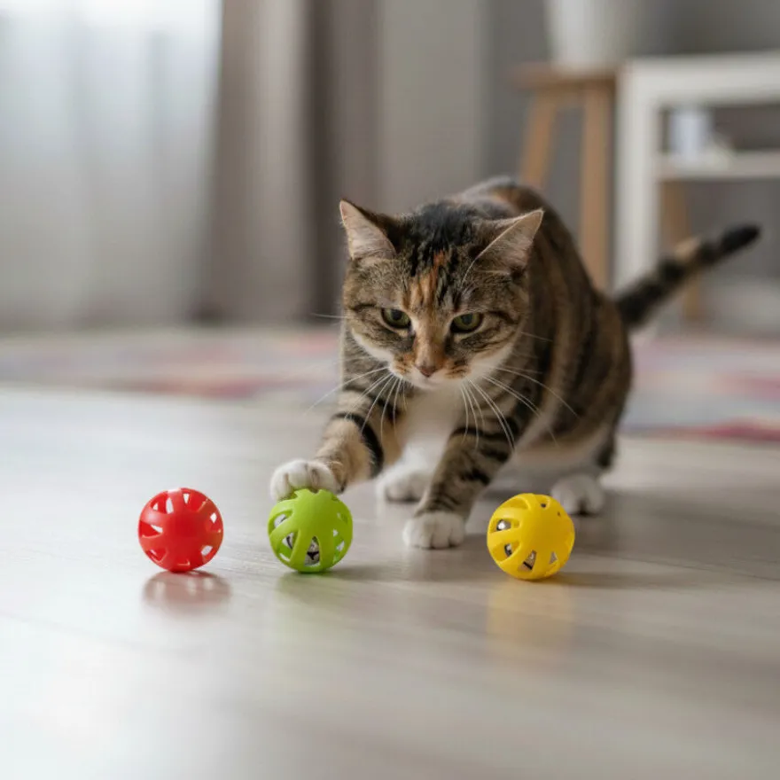 Tootoy! Chase & Play Bola interativa com guizo para gatos