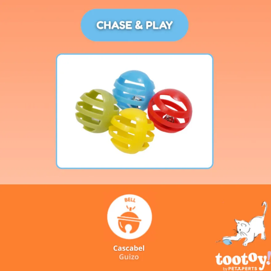 Tootoy! Chase & Play Bola interativa com guizo para gatos