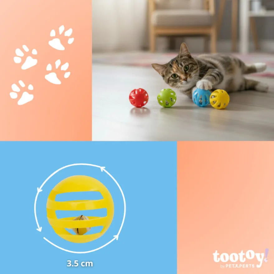Tootoy! Chase & Play Bola interativa com guizo para gatos