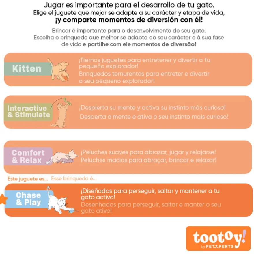 Tootoy! Chase & Play Bola interativa com guizo para gatos