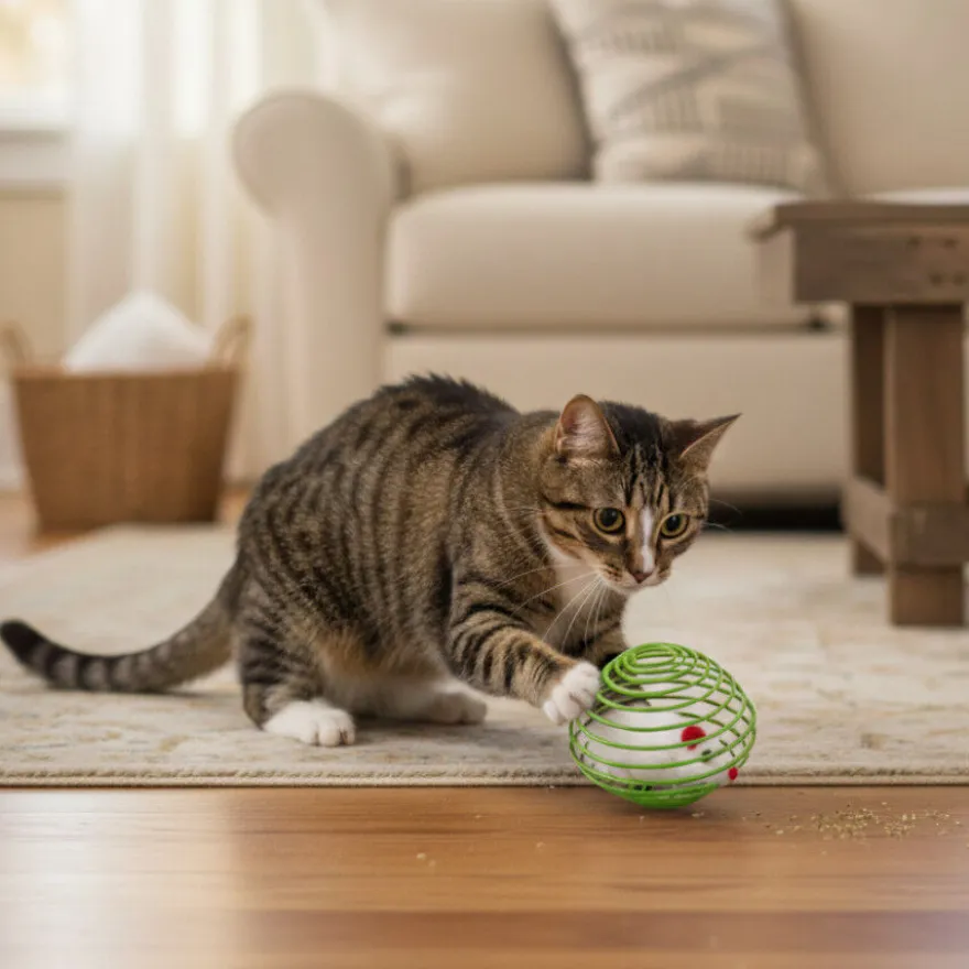 Tootoy! Chase & Play Bola interativa com rato para gatos