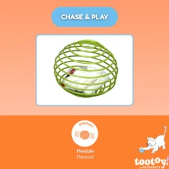 Tootoy! Chase & Play Bola interativa com rato para gatos