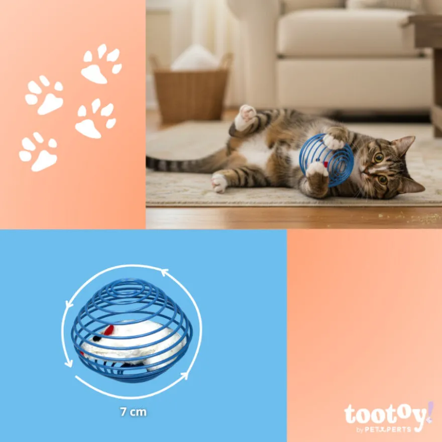 Tootoy! Chase & Play Bola interativa com rato para gatos