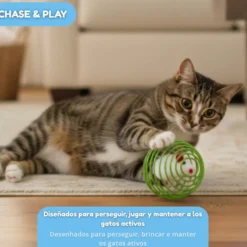 Tootoy! Chase & Play Bola interativa com rato para gatos