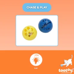 Tootoy! Chase & Play Bolas com LED para gatos
