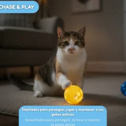 Tootoy! Chase & Play Bolas com LED para gatos