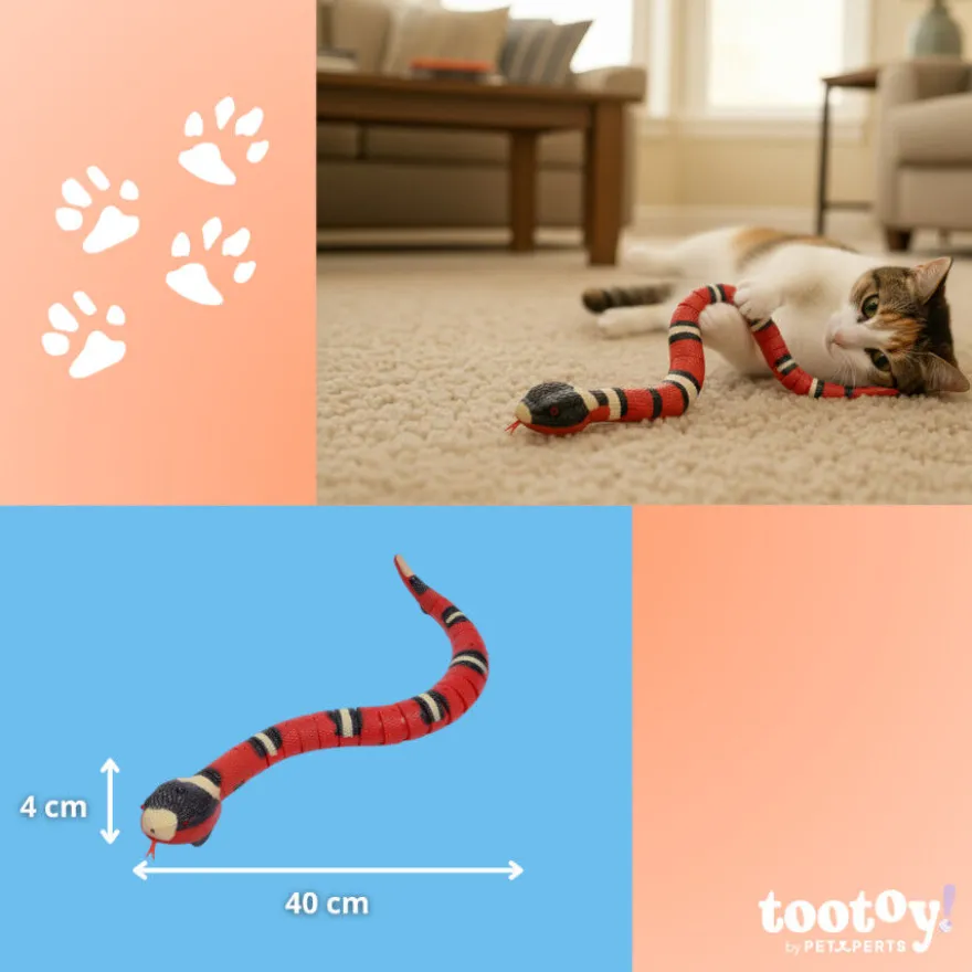 Tootoy! Chase & Play Brinquedo interativo cobra elétrica para gatos